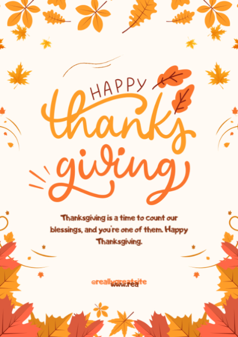 White Modern & Minimal Orange And Cream Illustration Thanksgiving Poster A2 template