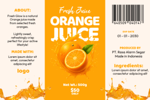 White Orange Juice Label Label Template