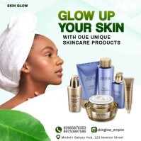 White Modern & Minimal Organic Skincare Products Template  Instagram Post