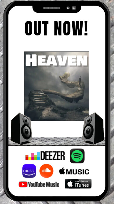 White Modern & Minimal Out Now - Heaven  Instagram Story template