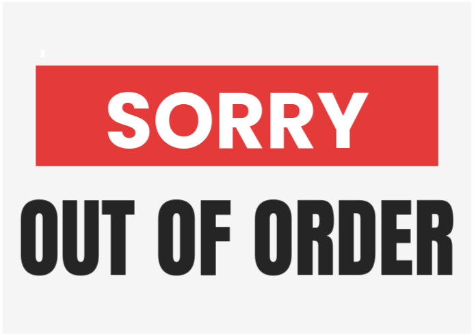 White Modern & Minimal Out Of Order A4 template