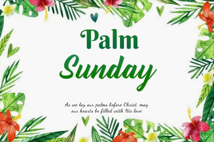 White Modern & Minimal Palm Sunday Label template