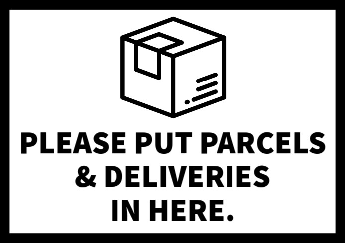White Modern & Minimal Parcels And Deliveries Sign A3 Template ...