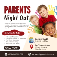 White Modern & Minimal Parent Night Out Instagram Post template