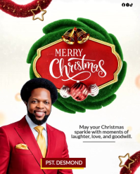 Biały Christmas Greeting Instagram Portrait Template