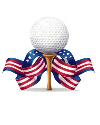 White Modern & Minimal Patriotic Golf Tournament Flyer | Usa Golf Event Promo Instagram Portrait template