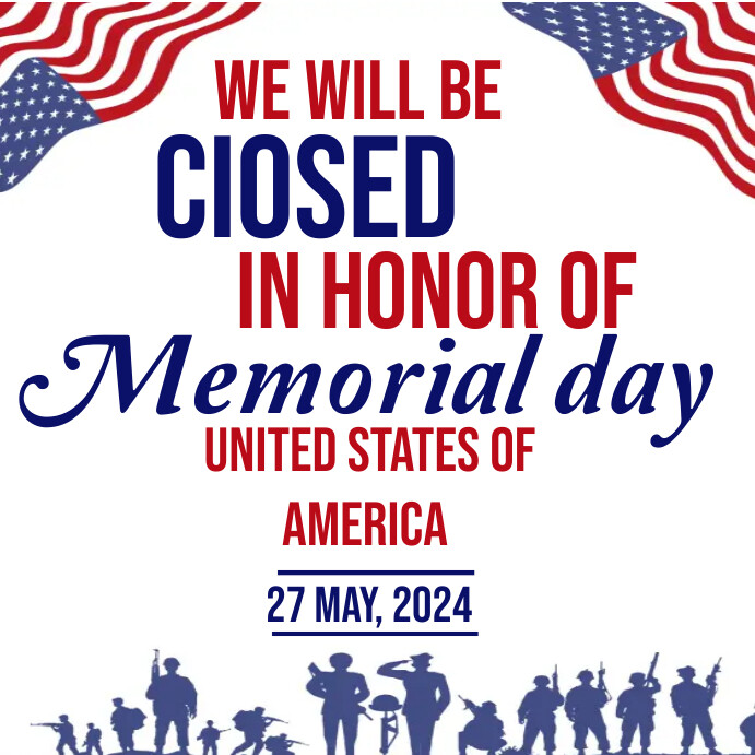 White Modern & Minimal Patriotic Memorial Day Template | PosterMyWall