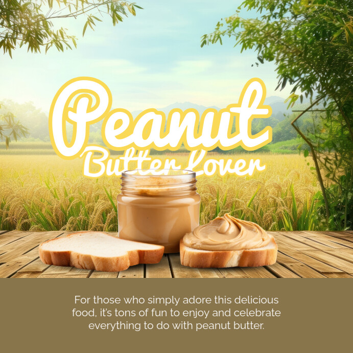 White Modern & Minimal Peanut Butter Lover Day Instagram Post Template ...