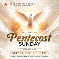 White Modern & Minimal Pentecost Sunday Invitation Instagram Post template