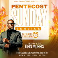White Modern & Minimal Pentecost Sunday Service Instagram Post template