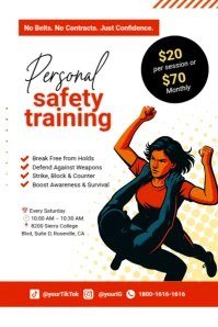 White Modern & Minimal Personal Safety Training Poster template
