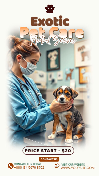 White Modern & Minimal Pet Care Instagram Story template