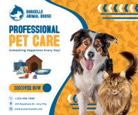 White Modern & Minimal Pet Shop And Care Service Promotion Persegi Panjang Besar Large Rectangle template