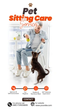 White Modern & Minimal Pet Sitting Instagram Story template