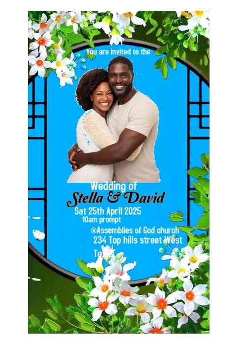 Copy of White Modern & Minimal Photo Frame Wedding Invitation Card A4 ...