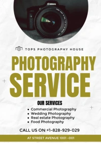 White Modern & Minimal Photography Service Fl A3 template