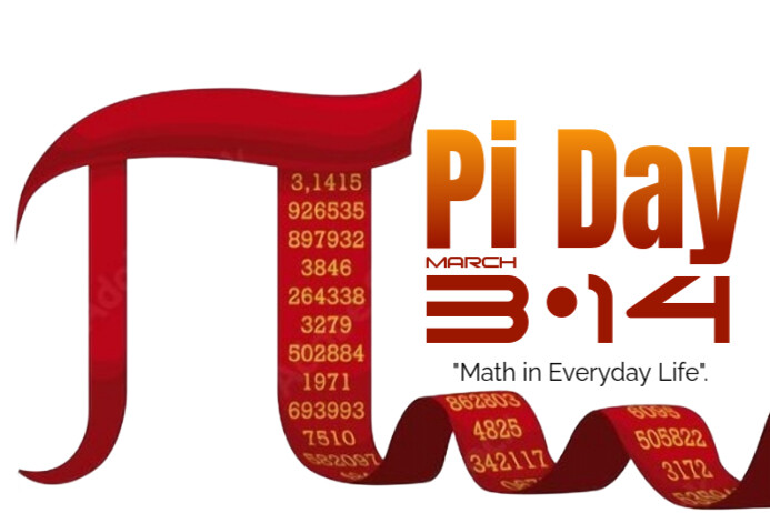 White Modern & Minimal Pi Day Poster template