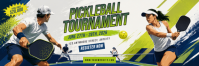 White Modern & Minimal Pickleball Tournament Twitter Banner Twitter-header template