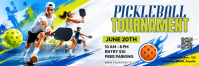 White Modern & Minimal Pickleball Tournament Twitter Banner Twitter-header template