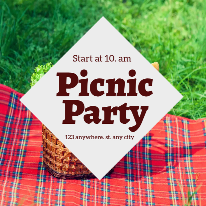 White Modern & Minimal Picnic Party Pos Instagram template