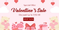 White Modern & Minimal Pink Illustrative Valentine'sale Facebook Event Cover Facebook Event Cover template