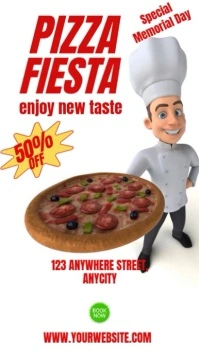 White Modern & Minimal Pizza Special Memorial Day Instagram Story template