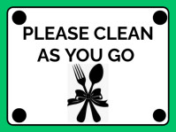 White Modern & Minimal Please Clean As You Go Sign Board  Yard Sign template
