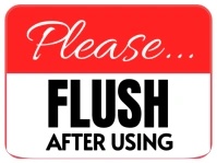 White Modern & Minimal Please Flush After Using  Yard Sign Cartello da esterno template