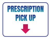 White Modern & Minimal Prescription Pickup Sign Pharmacy Collection Counter Signage Flyer template