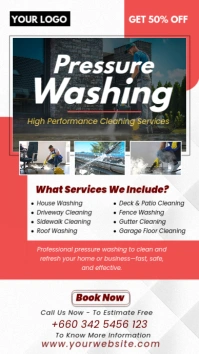 White Modern & Minimal Pressure Washing Service Instagram Story template