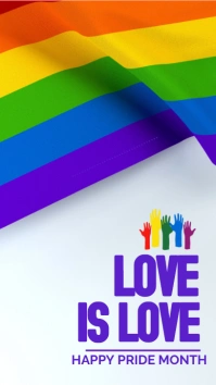 White Modern & Minimal Pride Month Of Graphic Digital Display (9:16) template