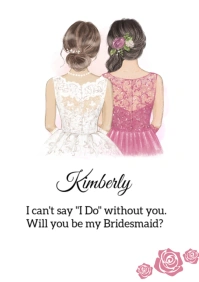White Modern & Minimal Printable Personalised Will You Be My Bridesmaid Card Template  A5