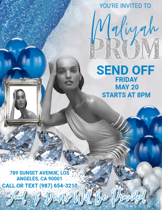 White Modern & Minimal Prom Send Off Flyer Template | PosterMyWall