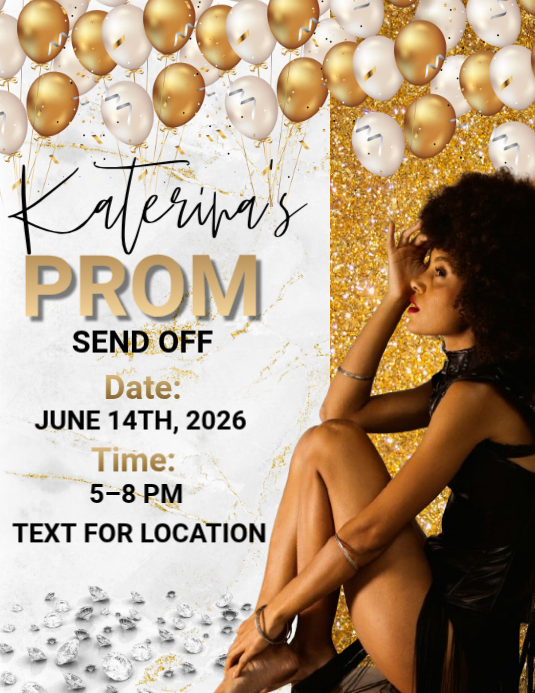 Copy of White Modern & Minimal Prom Send Off Flyer | PosterMyWall
