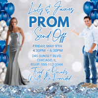 White Modern & Minimal Prom Send Off Instagram Post template