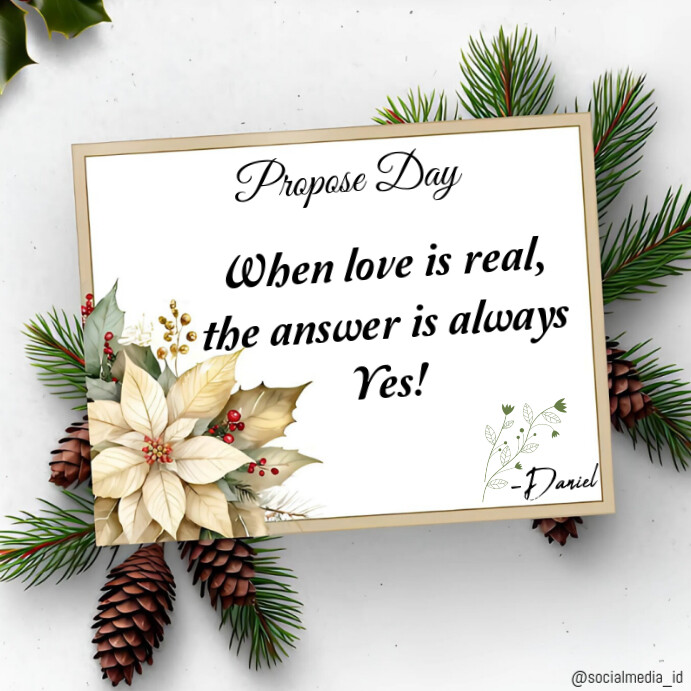 White Modern & Minimal Propose Day Instagram Post template