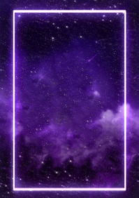 Purple Space Aesthetic A4 Template