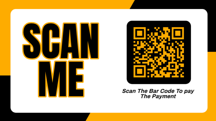 White Modern & Minimal QR Code Payment Twitter Post Template | PosterMyWall