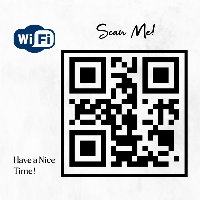 Copy of White Modern & Minimal Qr Code Wifi Instagram | PosterMyWall