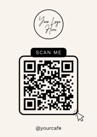 White Modern & Minimal QR Scan Menu Template A6