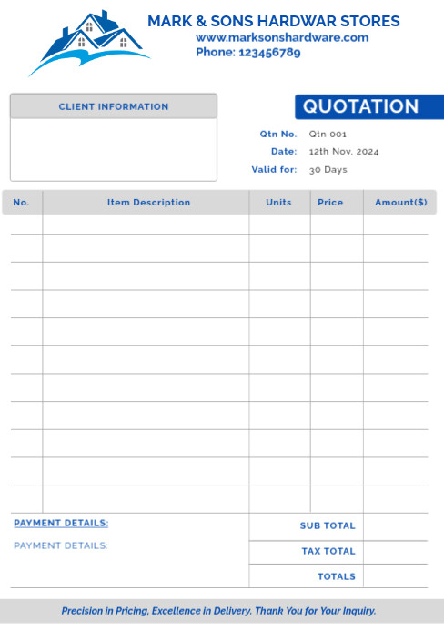 White Modern & Minimal Quotation For Business Template A5