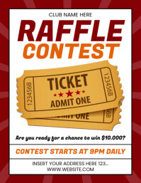 White Modern & Minimal Raffle Ticket Contest Flyer (us Letter) template