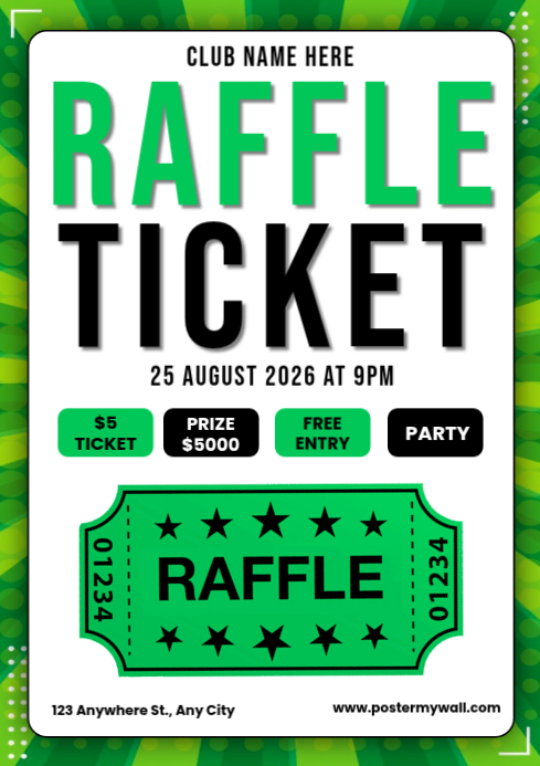 White Raffle Event A4 Template | PosterMyWall