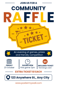 Bianco Community Raffle Event Poster Template