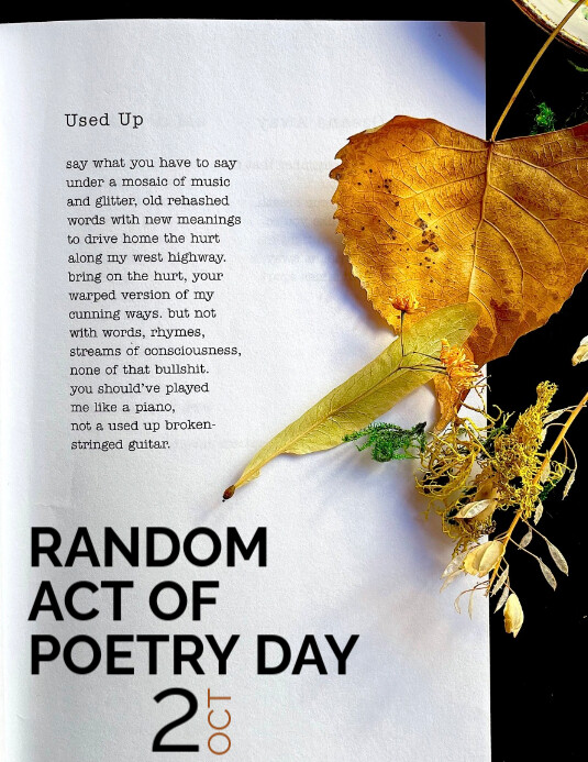 Copy of White Modern & Minimal Random Act Of Poetry Day Flyer (us ...