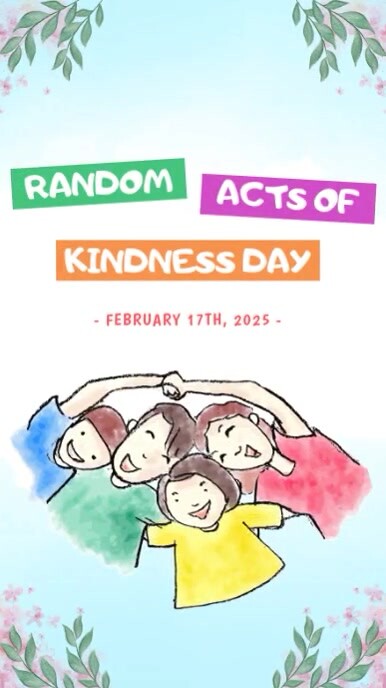 White Modern & Minimal Random Acts Of Kindness Day Instagram Story template