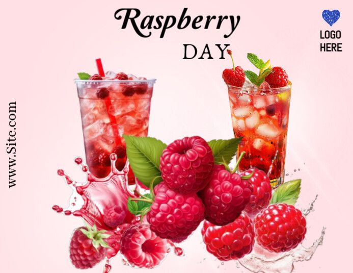 White Modern & Minimal Raspberry Day Flyer (us Letter) template