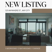 White Modern & Minimal Real Estate Listing Instagram Post template