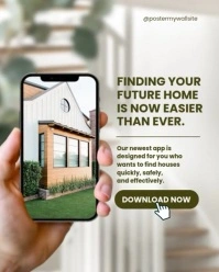 White Modern & Minimal Real Estate Mobile App Promotion Instagram Portrait template