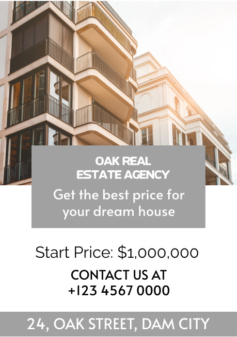 Copy of White Modern & Minimal Real Estate Modern Hou | PosterMyWall